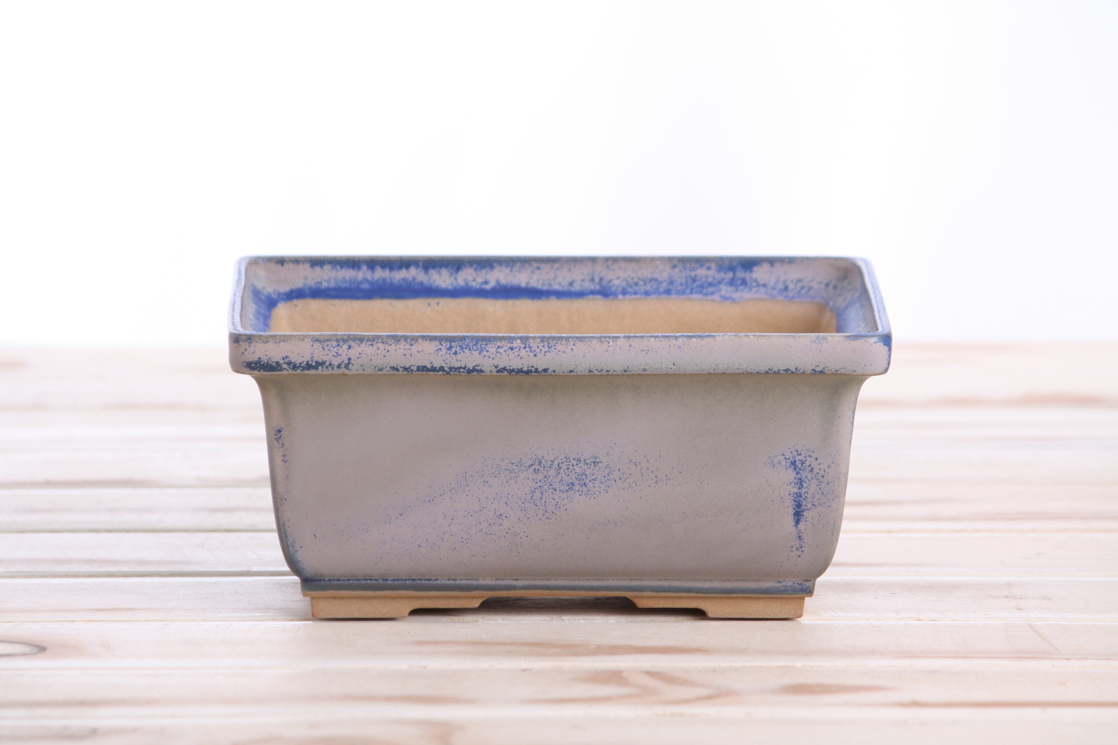 Willow Bonsai Ceramics Rectangle Deep Bonsai Pot 7 Inch – Higher‑Profile Rectangular Ceramic Bonsai & Succulent Planter with Accentuated Rim, High‑Fired Frost‑Proof Stoneware, Handmade in USA (Ocean)