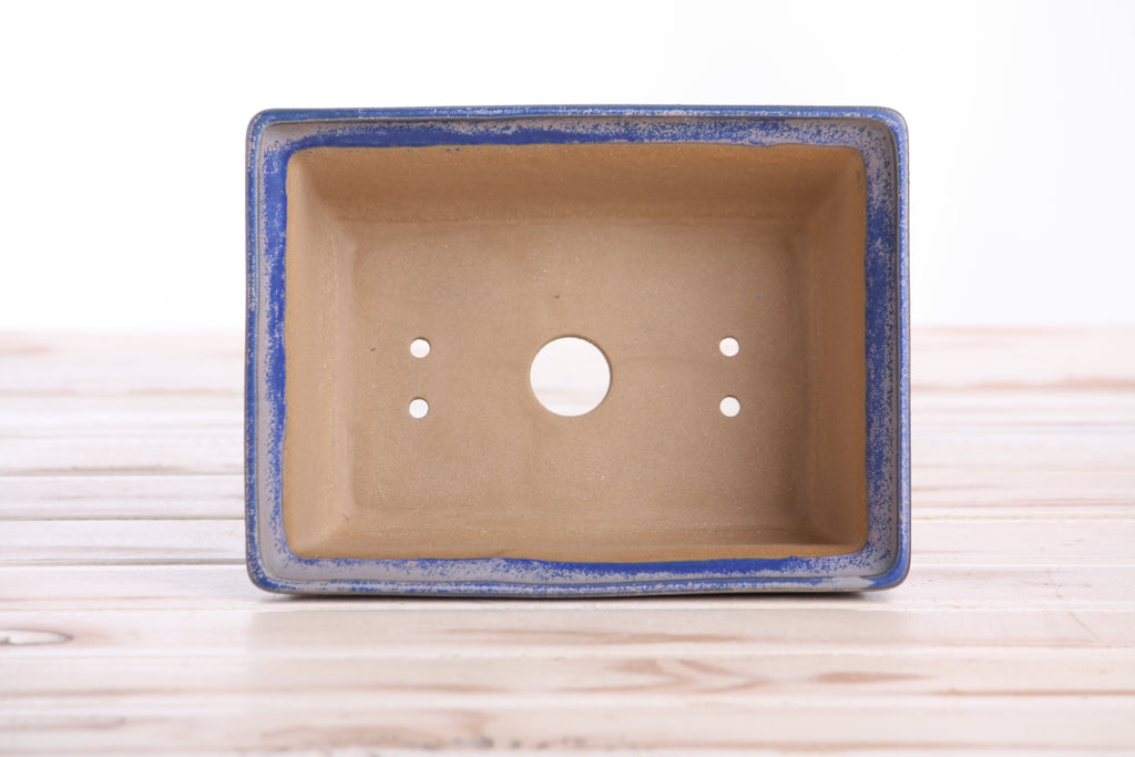 Willow Bonsai Ceramics Rectangle Deep Bonsai Pot 7 Inch – Higher‑Profile Rectangular Ceramic Bonsai & Succulent Planter with Accentuated Rim, High‑Fired Frost‑Proof Stoneware, Handmade in USA (Ocean)