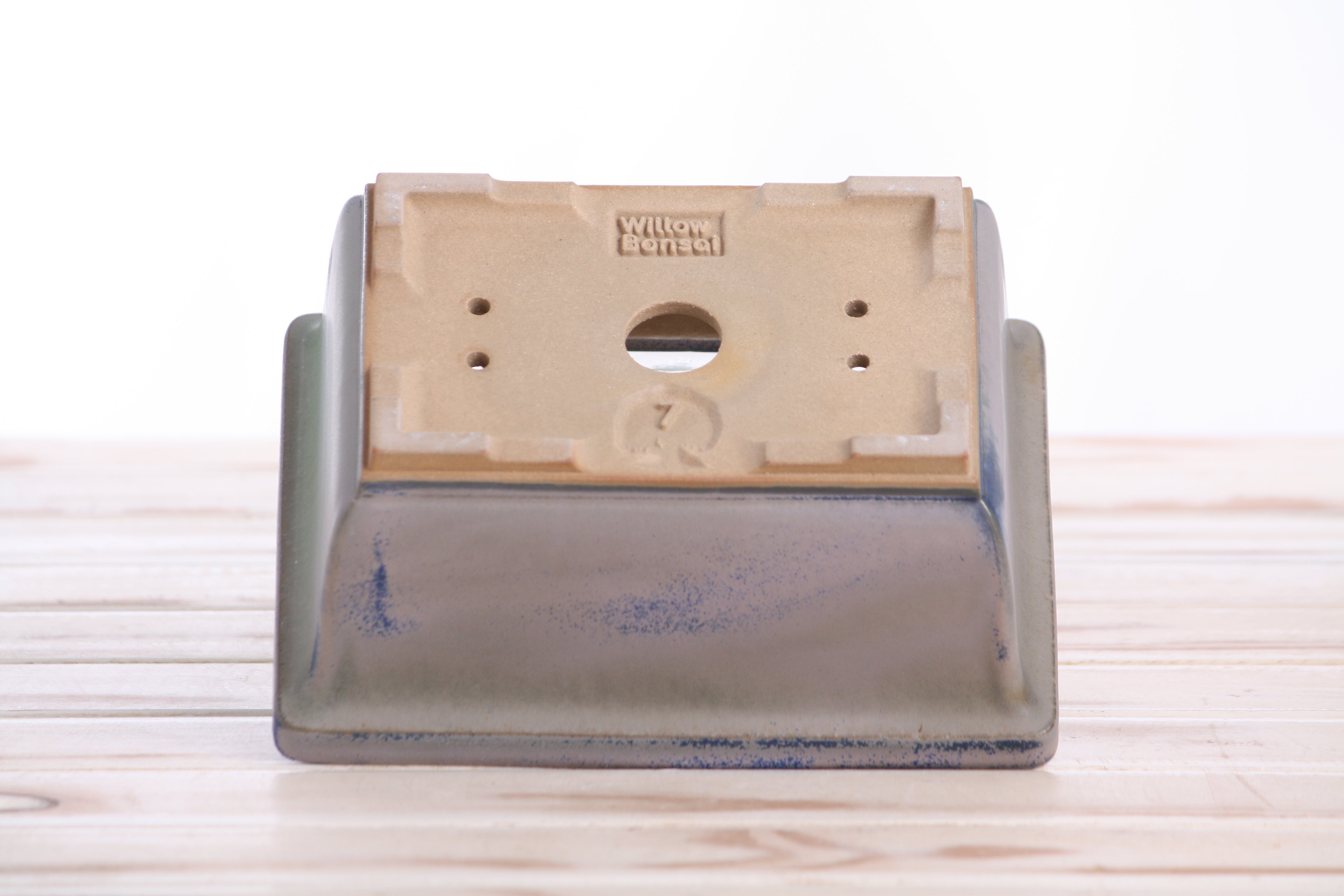 Willow Bonsai Ceramics Rectangle Deep Bonsai Pot 7 Inch – Higher‑Profile Rectangular Ceramic Bonsai & Succulent Planter with Accentuated Rim, High‑Fired Frost‑Proof Stoneware, Handmade in USA (Ocean)