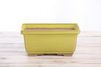 Willow Bonsai Ceramics Rectangle Deep Bonsai Pot 7 Inch – Higher‑Profile Rectangular Ceramic Bonsai & Succulent Planter with Accentuated Rim, High‑Fired Frost‑Proof Stoneware, Handmade in USA (Yellow)