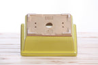 Willow Bonsai Ceramics Rectangle Deep Bonsai Pot 7 Inch – Higher‑Profile Rectangular Ceramic Bonsai & Succulent Planter with Accentuated Rim, High‑Fired Frost‑Proof Stoneware, Handmade in USA (Yellow)