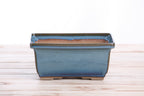 Willow Bonsai Ceramics Rectangle Deep Bonsai Pot 7 Inch – Higher‑Profile Rectangular Ceramic Bonsai & Succulent Planter with Accentuated Rim, High‑Fired Frost‑Proof Stoneware, Handmade in USA (Peacock 2025)