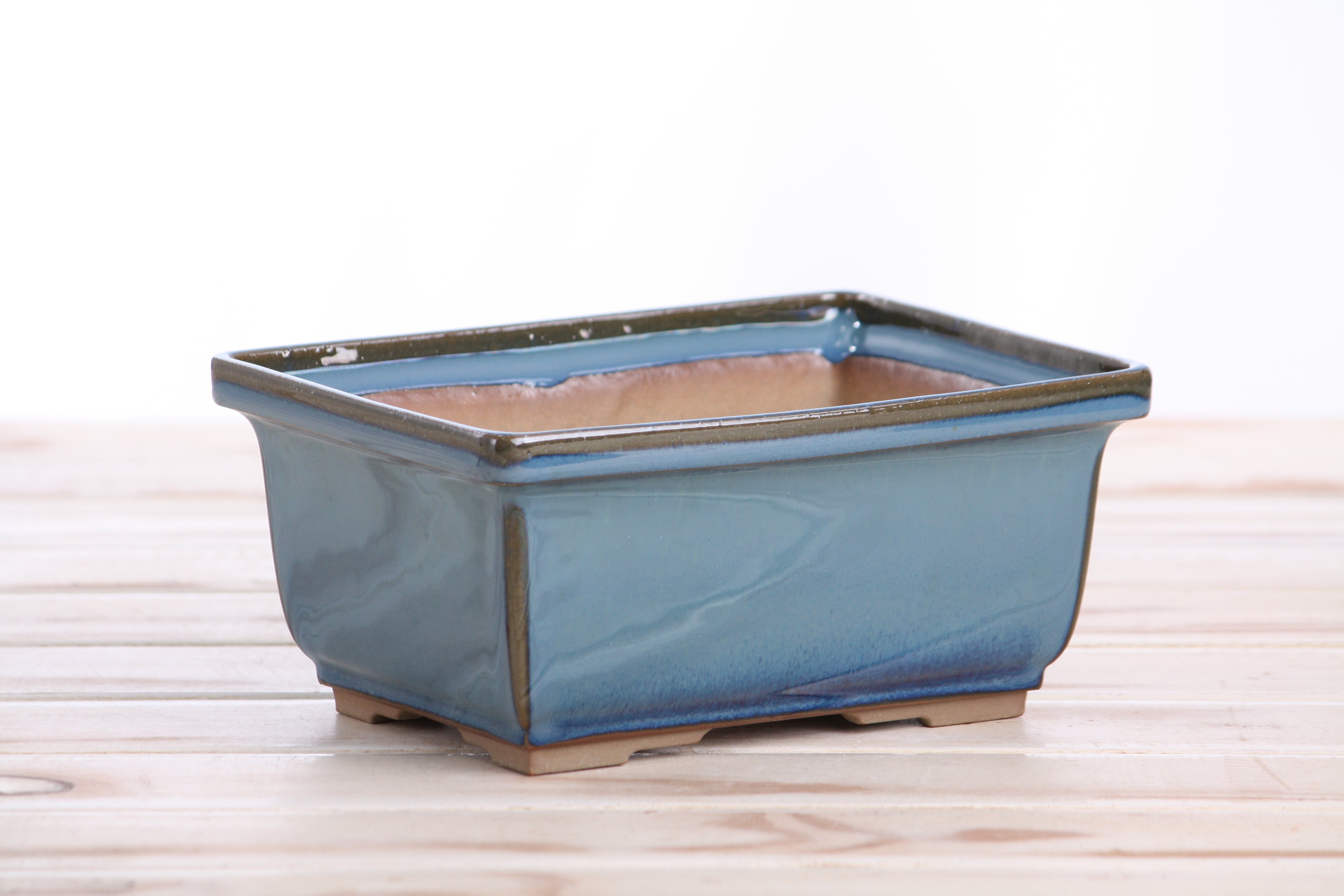 Willow Bonsai Ceramics Rectangle Deep Bonsai Pot 7 Inch – Higher‑Profile Rectangular Ceramic Bonsai & Succulent Planter with Accentuated Rim, High‑Fired Frost‑Proof Stoneware, Handmade in USA (Peacock 2025)