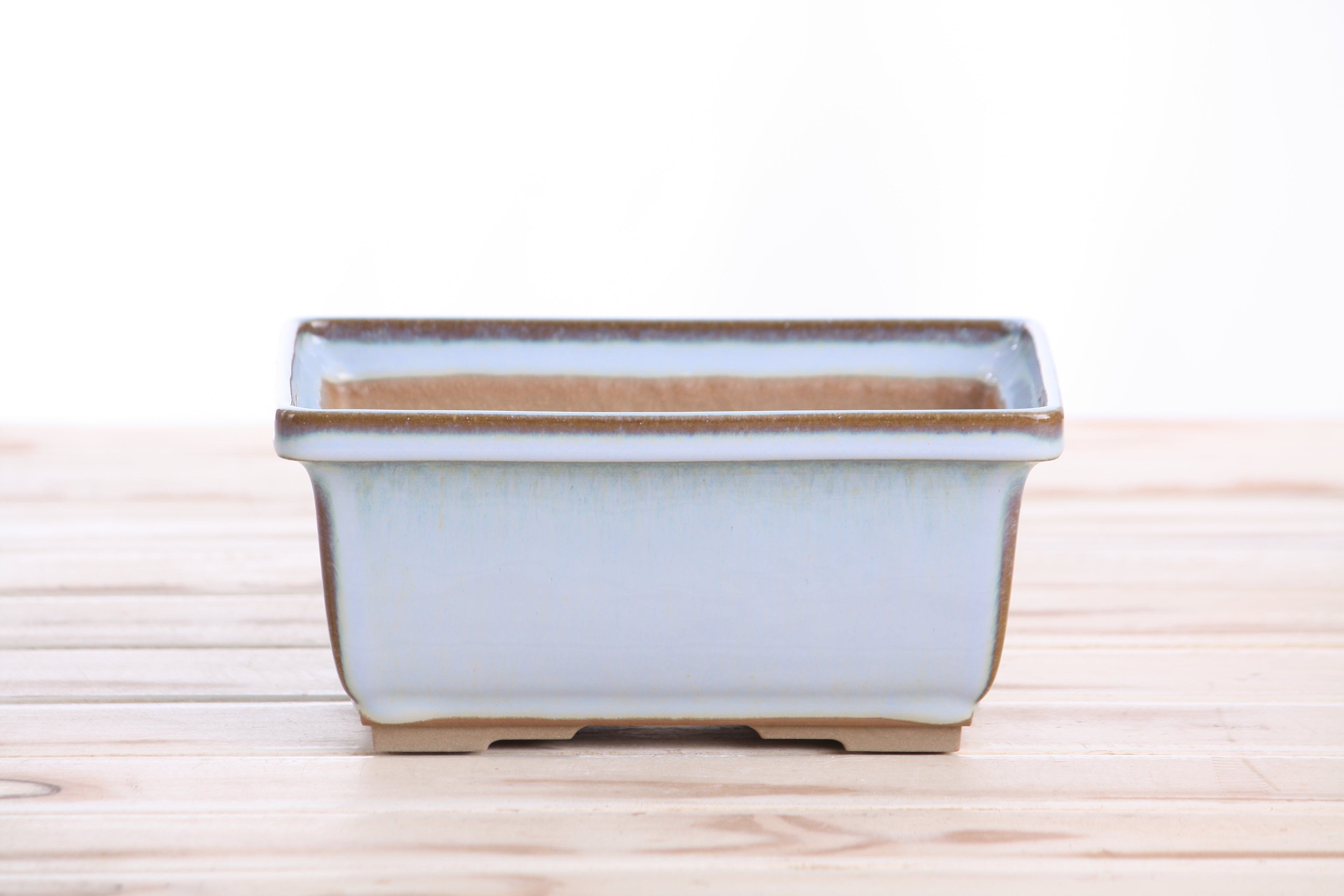 Willow Bonsai Ceramics Rectangle Deep Bonsai Pot 7 Inch – Higher‑Profile Rectangular Ceramic Bonsai & Succulent Planter with Accentuated Rim, High‑Fired Frost‑Proof Stoneware, Handmade in USA (Glacier)