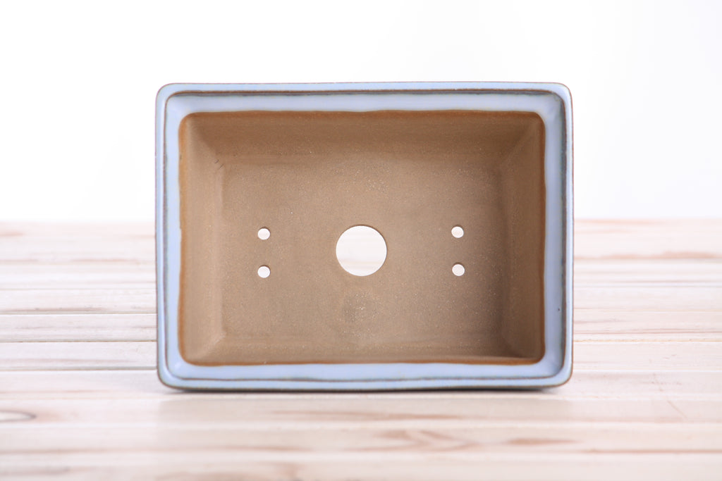 Willow Bonsai Ceramics Rectangle Deep Bonsai Pot 7 Inch – Higher‑Profile Rectangular Ceramic Bonsai & Succulent Planter with Accentuated Rim, High‑Fired Frost‑Proof Stoneware, Handmade in USA (Glacier)