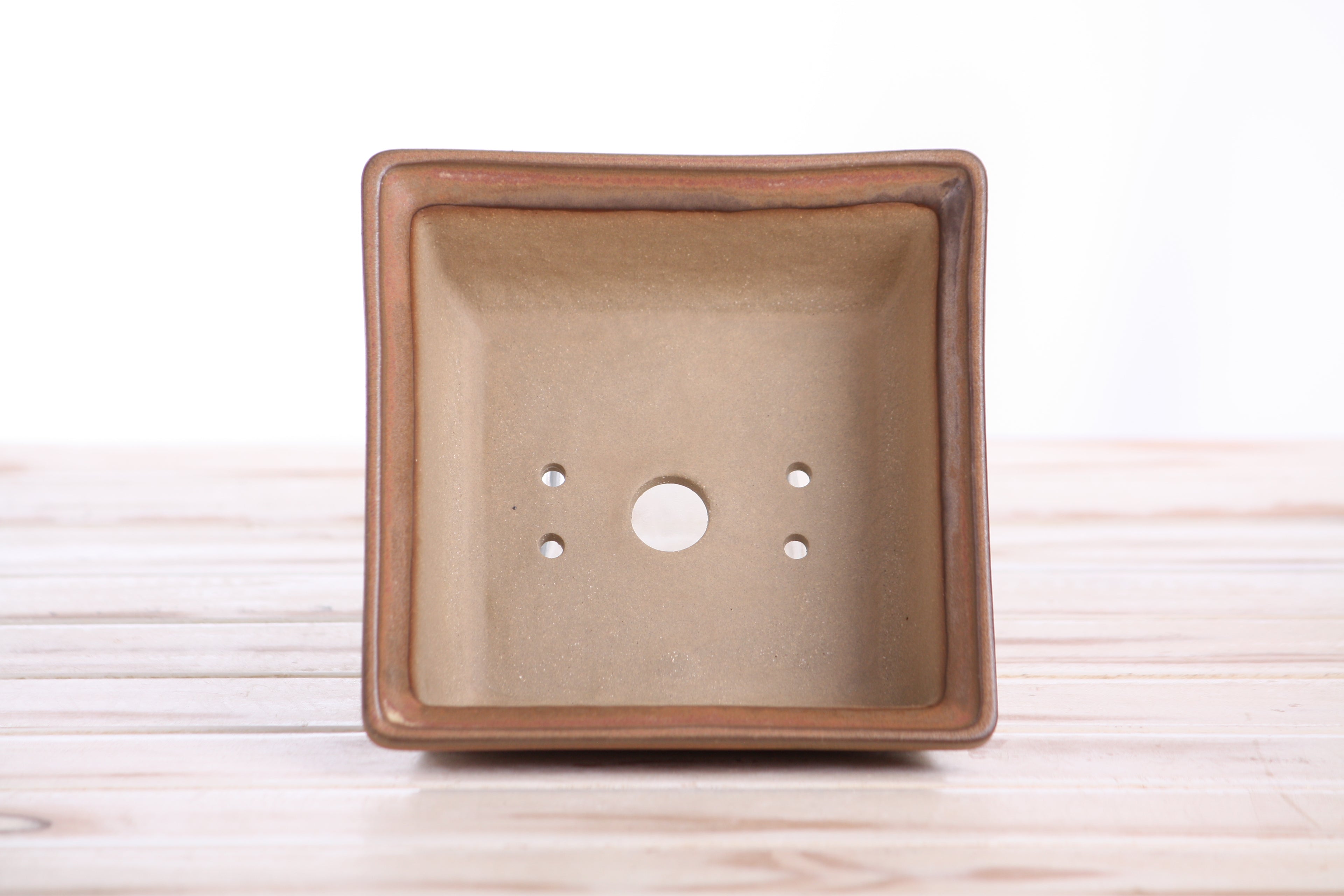 Willow Bonsai Ceramics Square Bonsai Pot 5.5 Inch – Low‑Profile Square Ceramic Bonsai & Succulent Planter with Accentuated Rim, High‑Fired Frost‑Proof Stoneware, Handmade in USA (Deep Stone)