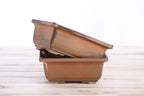 Willow Bonsai Ceramics Square Bonsai Pot 5.5 Inch – Low‑Profile Square Ceramic Bonsai & Succulent Planter with Accentuated Rim, High‑Fired Frost‑Proof Stoneware, Handmade in USA (Deep Stone)