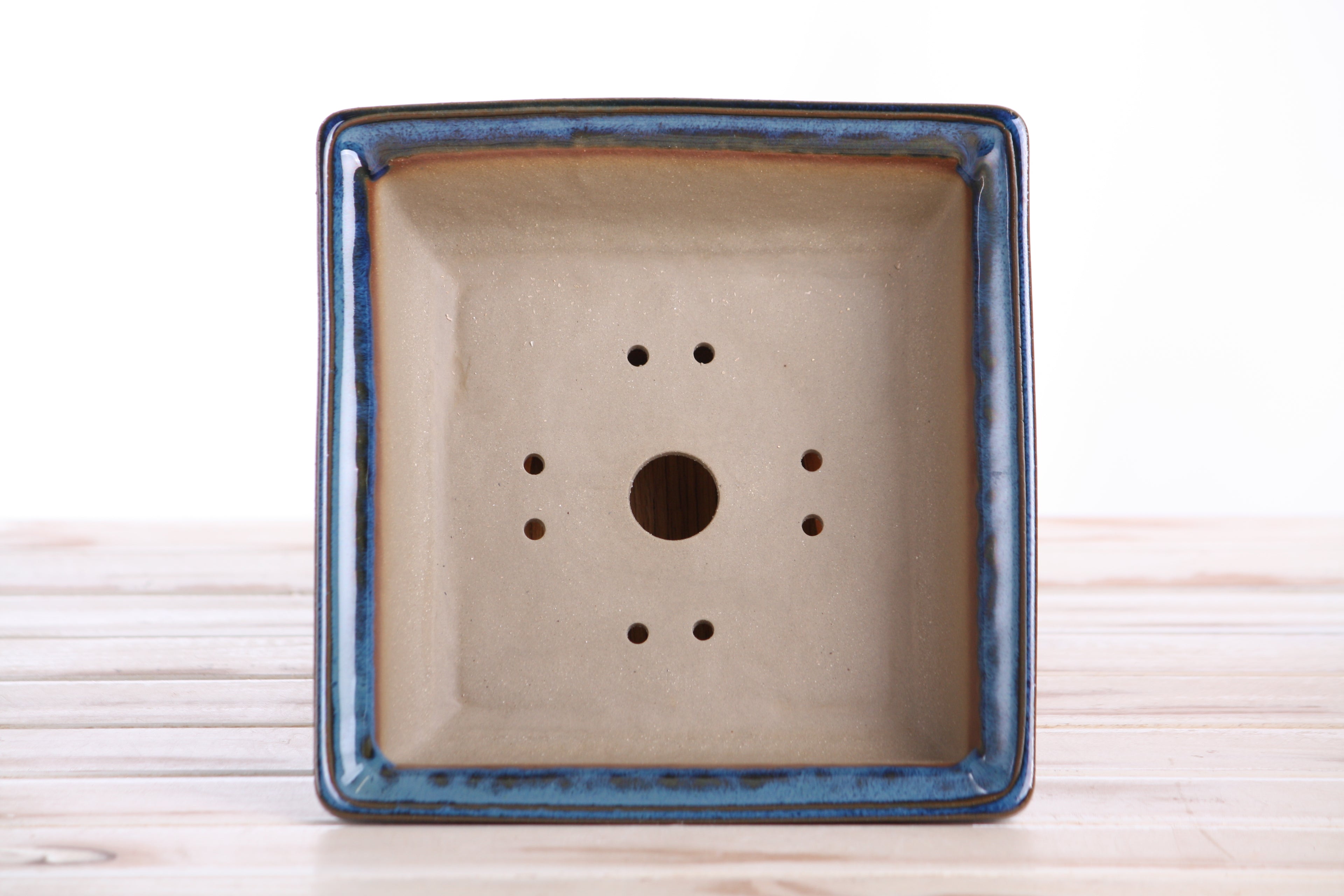 Willow Bonsai Ceramics Square Bonsai Pot 7 Inch – Low‑Profile Square Ceramic Bonsai & Succulent Planter with Accentuated Rim, High‑Fired Frost‑Proof Stoneware, Handmade in USA (Peacock 2025)