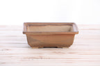Willow Bonsai Ceramics Square Bonsai Pot 7 Inch – Low‑Profile Square Ceramic Bonsai & Succulent Planter with Accentuated Rim, High‑Fired Frost‑Proof Stoneware, Handmade in USA (Deep Stone)