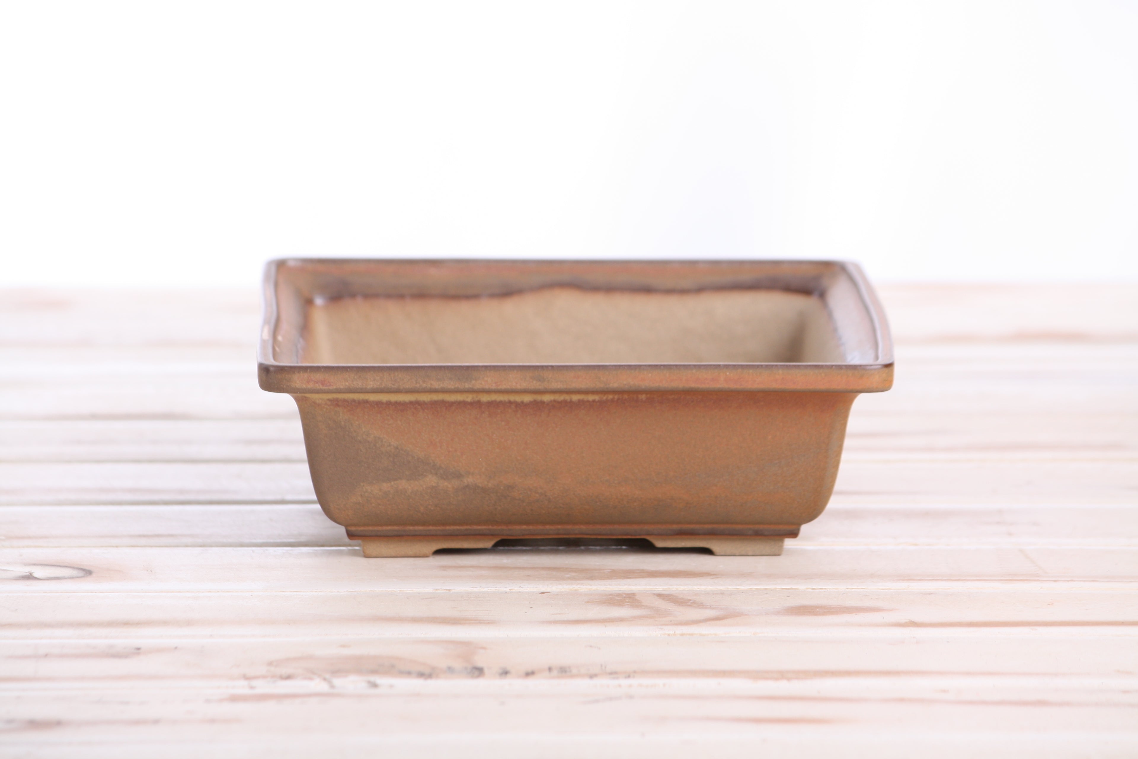 Willow Bonsai Ceramics Square Bonsai Pot 7 Inch – Low‑Profile Square Ceramic Bonsai & Succulent Planter with Accentuated Rim, High‑Fired Frost‑Proof Stoneware, Handmade in USA (Deep Stone)