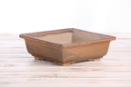 Willow Bonsai Ceramics Square Bonsai Pot 7 Inch – Low‑Profile Square Ceramic Bonsai & Succulent Planter with Accentuated Rim, High‑Fired Frost‑Proof Stoneware, Handmade in USA (Deep Stone)