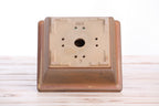 Willow Bonsai Ceramics Square Bonsai Pot 7 Inch – Low‑Profile Square Ceramic Bonsai & Succulent Planter with Accentuated Rim, High‑Fired Frost‑Proof Stoneware, Handmade in USA (Deep Stone)