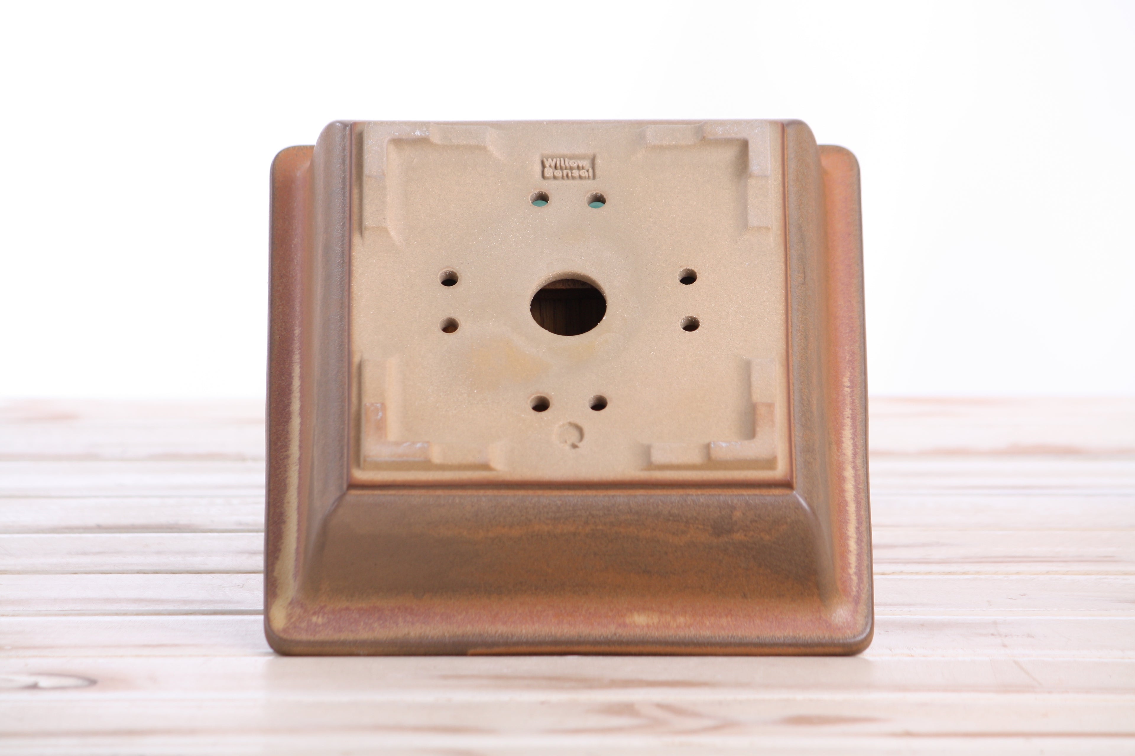 Willow Bonsai Ceramics Square Bonsai Pot 7 Inch – Low‑Profile Square Ceramic Bonsai & Succulent Planter with Accentuated Rim, High‑Fired Frost‑Proof Stoneware, Handmade in USA (Deep Stone)
