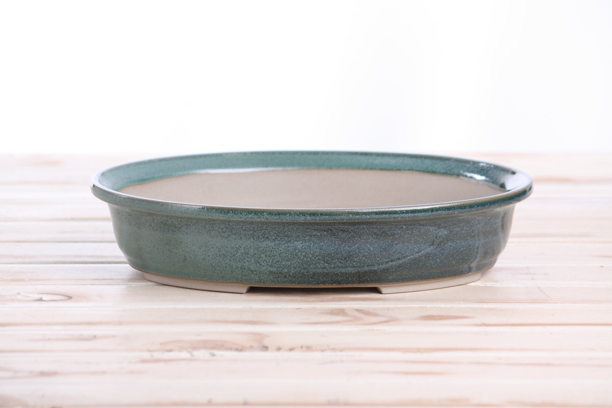 Willow Bonsai Ceramics Landscape Oval A Bonsai Pot 10 Inch – Large Oval Ceramic Bonsai Planter for Forest, Group & Specimen Tree Plantings, High‑Fired Frost‑Proof Stoneware, Handmade in USA (Seaweed 2025)