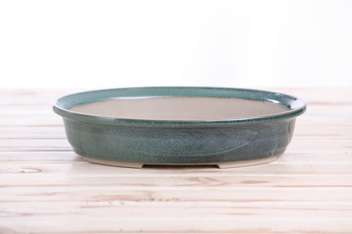 Willow Bonsai Ceramics Landscape Oval A Bonsai Pot 10 Inch – Large Oval Ceramic Bonsai Planter for Forest, Group & Specimen Tree Plantings, High‑Fired Frost‑Proof Stoneware, Handmade in USA (Seaweed 2025)