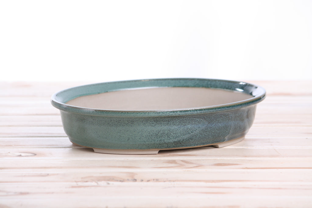 Willow Bonsai Ceramics Landscape Oval A Bonsai Pot 10 Inch – Large Oval Ceramic Bonsai Planter for Forest, Group & Specimen Tree Plantings, High‑Fired Frost‑Proof Stoneware, Handmade in USA (Seaweed 2025)