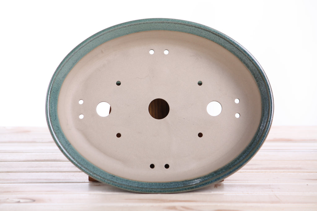 Willow Bonsai Ceramics Landscape Oval A Bonsai Pot 10 Inch – Large Oval Ceramic Bonsai Planter for Forest, Group & Specimen Tree Plantings, High‑Fired Frost‑Proof Stoneware, Handmade in USA (Seaweed 2025)