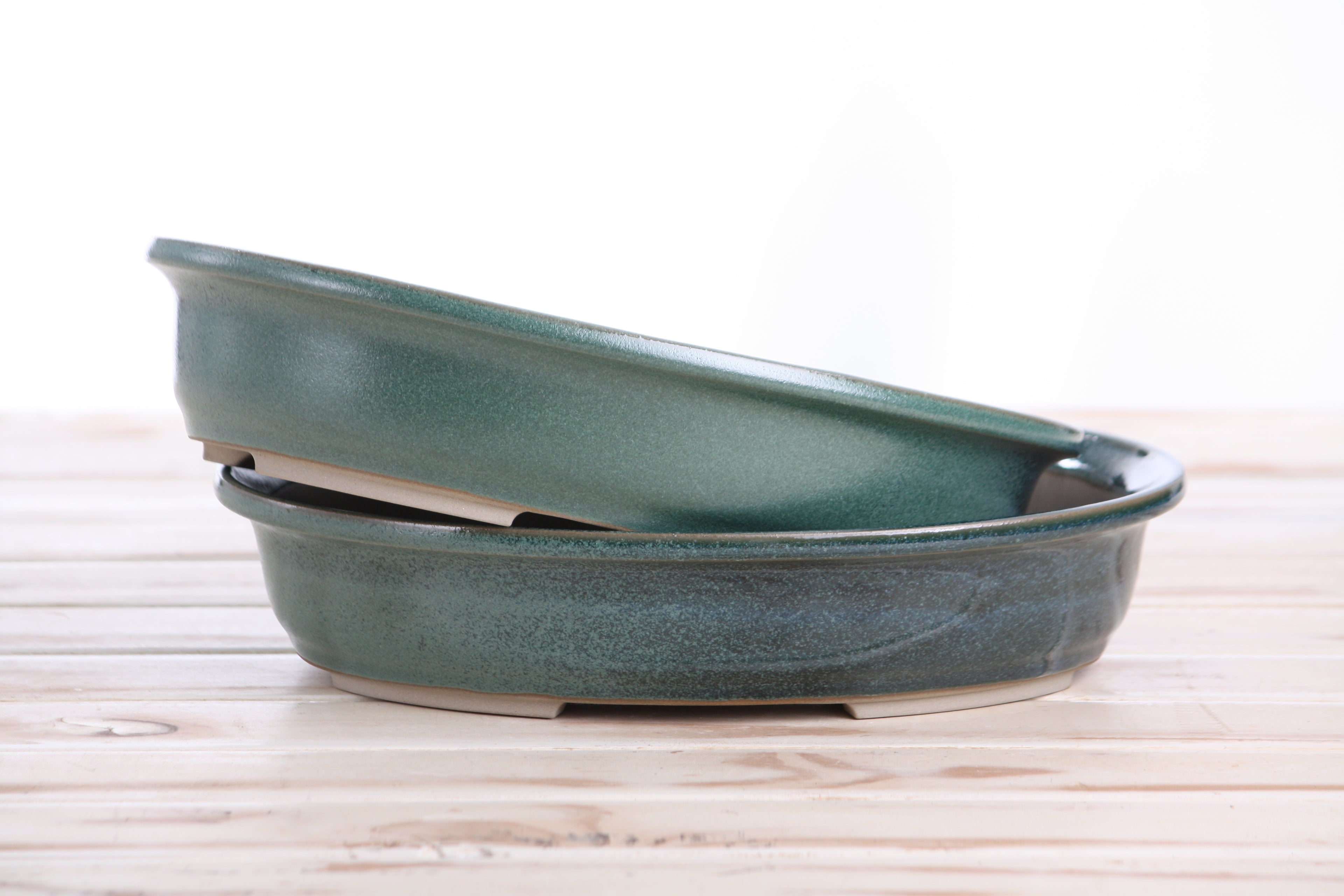 Willow Bonsai Ceramics Landscape Oval A Bonsai Pot 10 Inch – Large Oval Ceramic Bonsai Planter for Forest, Group & Specimen Tree Plantings, High‑Fired Frost‑Proof Stoneware, Handmade in USA (Seaweed 2025)