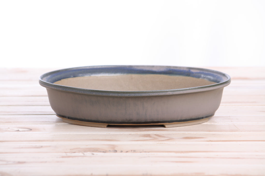 Willow Bonsai Ceramics Landscape Oval A Bonsai Pot 10 Inch – Large Oval Ceramic Bonsai Planter for Forest, Group & Specimen Tree Plantings, High‑Fired Frost‑Proof Stoneware, Handmade in USA (Ocean)