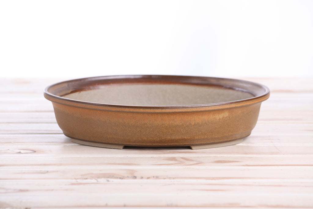 Willow Bonsai Ceramics Landscape Oval A Bonsai Pot 10 Inch – Large Oval Ceramic Bonsai Planter for Forest, Group & Specimen Tree Plantings, High‑Fired Frost‑Proof Stoneware, Handmade in USA (Deep Stone)