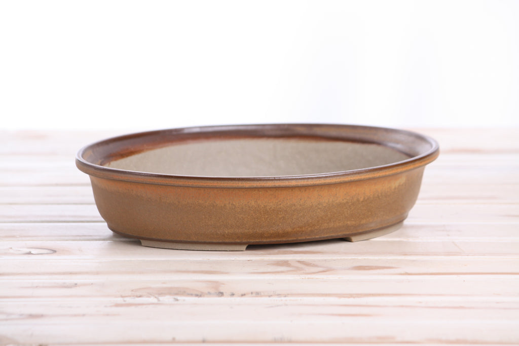 Willow Bonsai Ceramics Landscape Oval A Bonsai Pot 10 Inch – Large Oval Ceramic Bonsai Planter for Forest, Group & Specimen Tree Plantings, High‑Fired Frost‑Proof Stoneware, Handmade in USA (Deep Stone)
