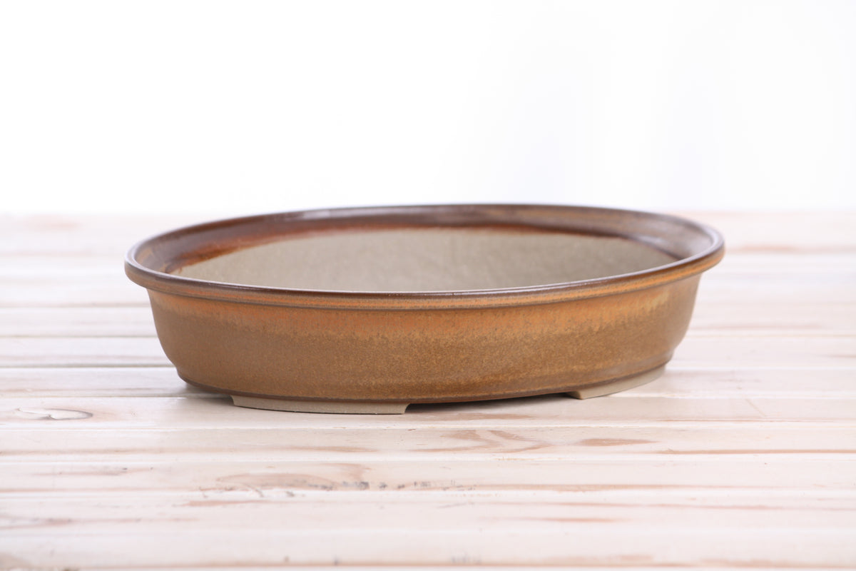 Willow Bonsai Ceramics Landscape Oval A Bonsai Pot 10 Inch – Large Oval Ceramic Bonsai Planter for Forest, Group & Specimen Tree Plantings, High‑Fired Frost‑Proof Stoneware, Handmade in USA (Deep Stone)