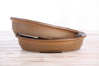 Willow Bonsai Ceramics Landscape Oval A Bonsai Pot 10 Inch – Large Oval Ceramic Bonsai Planter for Forest, Group & Specimen Tree Plantings, High‑Fired Frost‑Proof Stoneware, Handmade in USA (Deep Stone)