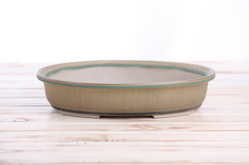 Willow Bonsai Ceramics Landscape Oval A Bonsai Pot 10 Inch – Large Oval Ceramic Bonsai Planter for Forest, Group & Specimen Tree Plantings, High‑Fired Frost‑Proof Stoneware, Handmade in USA (Speckled Moss)
