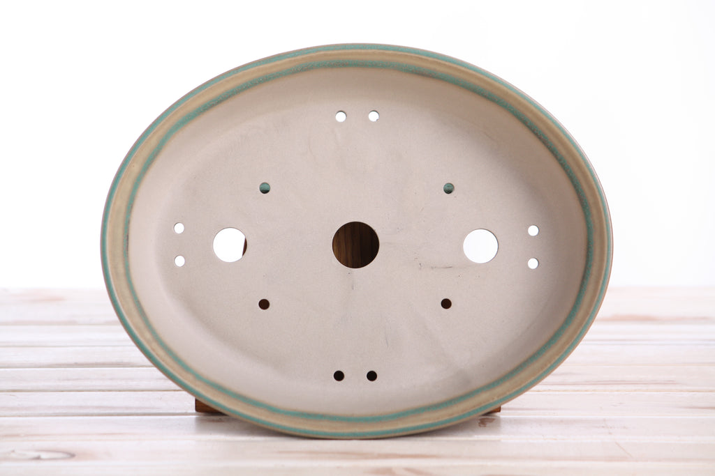 Willow Bonsai Ceramics Landscape Oval A Bonsai Pot 10 Inch – Large Oval Ceramic Bonsai Planter for Forest, Group & Specimen Tree Plantings, High‑Fired Frost‑Proof Stoneware, Handmade in USA (Speckled Moss)