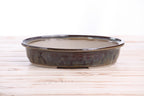 Willow Bonsai Ceramics Landscape Oval A Bonsai Pot 10 Inch – Large Oval Ceramic Bonsai Planter for Forest, Group & Specimen Tree Plantings, High‑Fired Frost‑Proof Stoneware, Handmade in USA (Dark Honey)