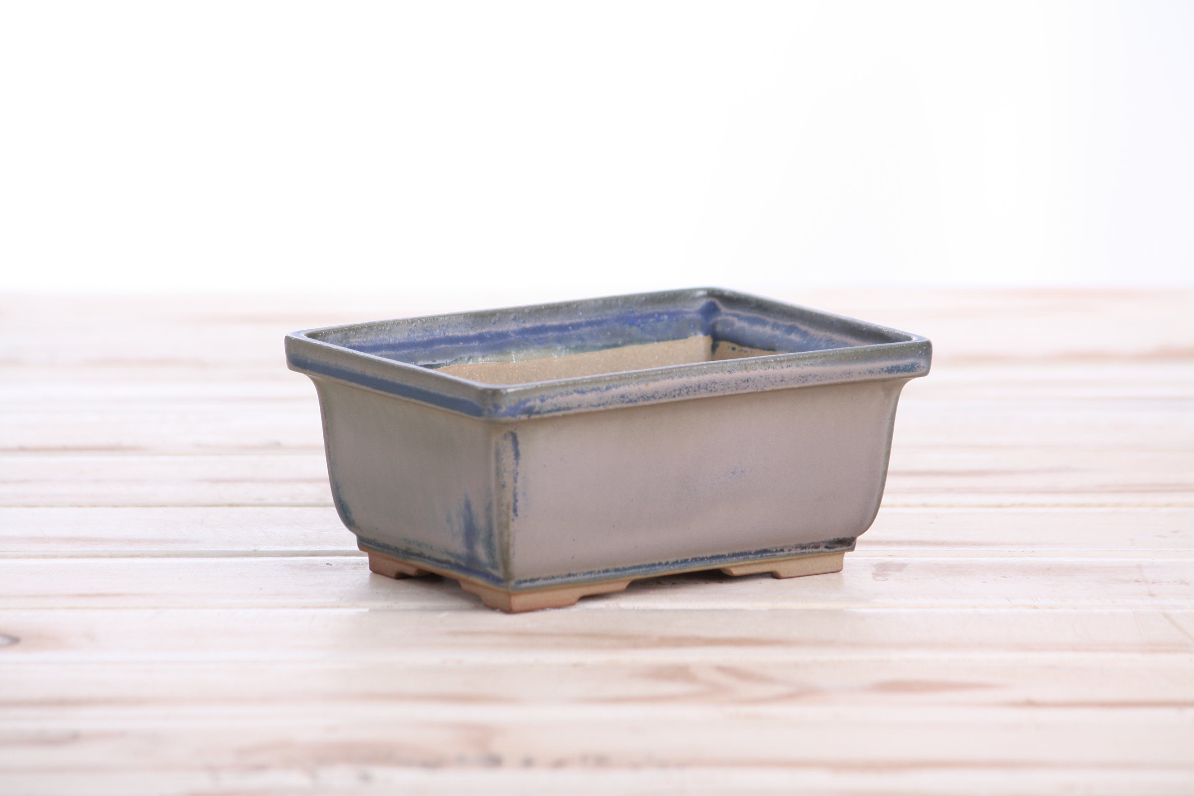 Willow Bonsai Ceramics Rectangle Deep Bonsai Pot 5 Inch – Higher‑Profile Rectangular Ceramic Bonsai & Succulent Planter with Accentuated Rim, High‑Fired Frost‑Proof Stoneware, Handmade in USA (Ocean)