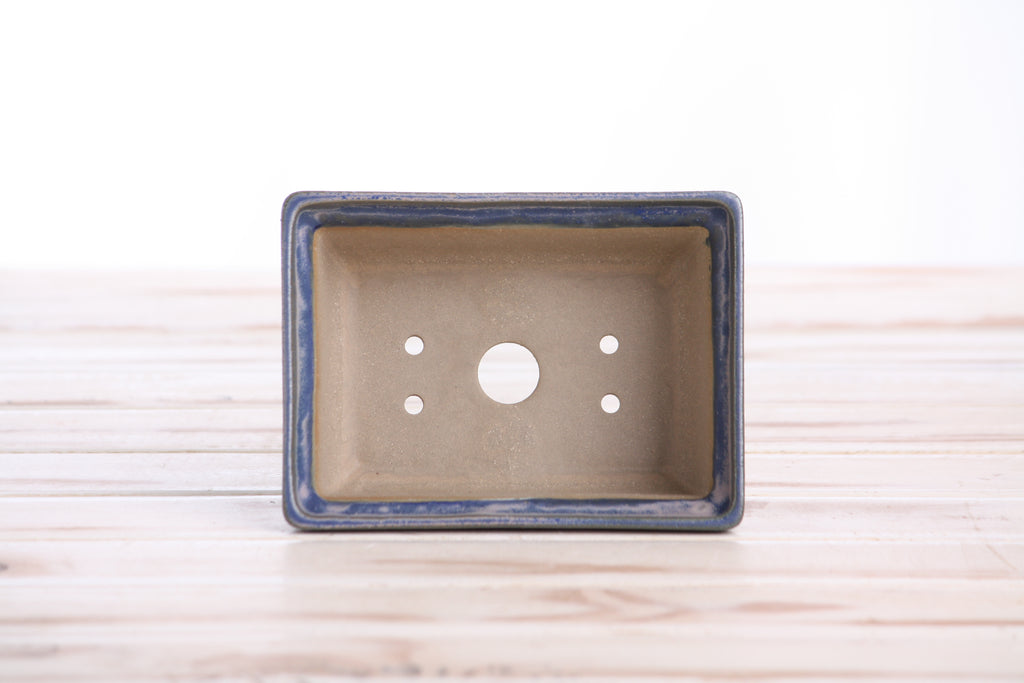 Willow Bonsai Ceramics Rectangle Deep Bonsai Pot 5 Inch – Higher‑Profile Rectangular Ceramic Bonsai & Succulent Planter with Accentuated Rim, High‑Fired Frost‑Proof Stoneware, Handmade in USA (Ocean)