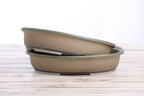 Willow Bonsai Ceramics Landscape Oval A Bonsai Pot 10 Inch – Large Oval Ceramic Bonsai Planter for Forest, Group & Specimen Tree Plantings, High‑Fired Frost‑Proof Stoneware, Handmade in USA (Speckled Moss)