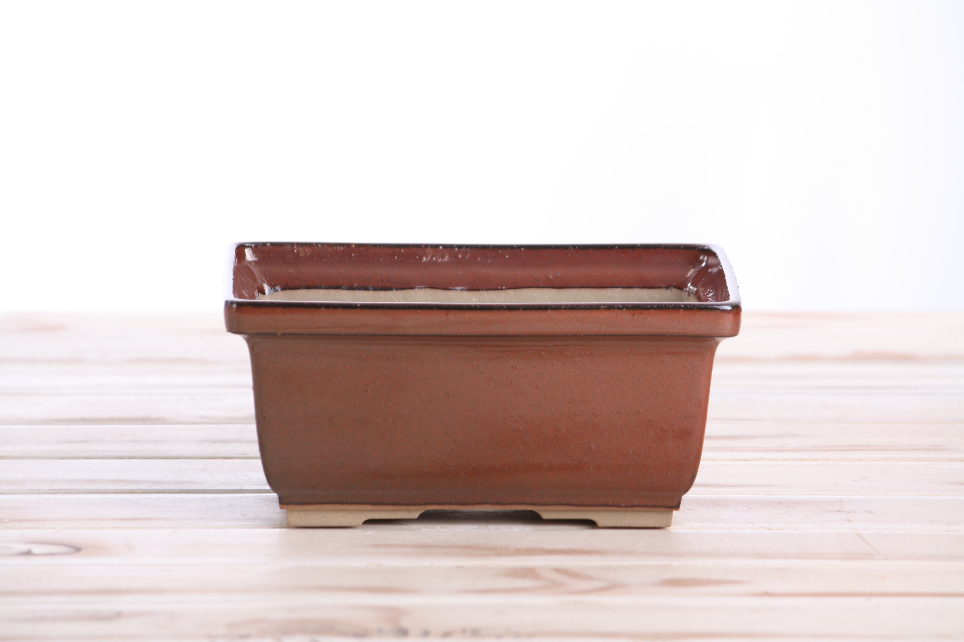 Willow Bonsai Ceramics Rectangle Deep Bonsai Pot 7 Inch – Higher‑Profile Rectangular Ceramic Bonsai & Succulent Planter with Accentuated Rim, High‑Fired Frost‑Proof Stoneware, Handmade in USA (Sunset)