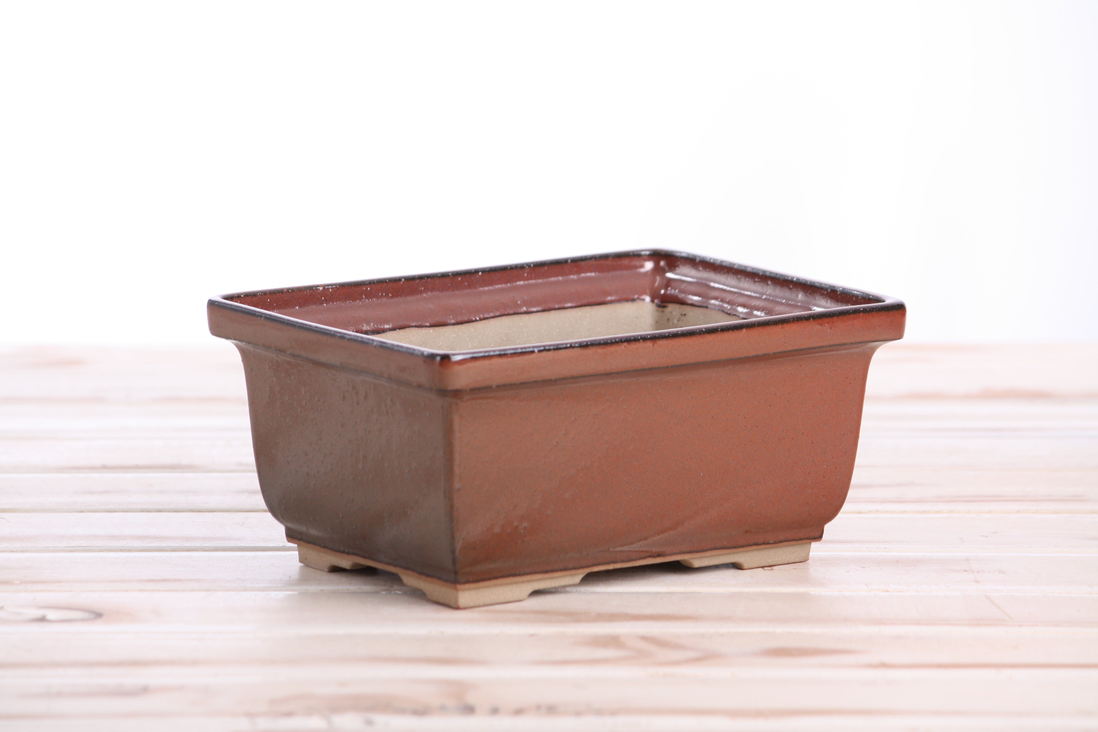 Willow Bonsai Ceramics Rectangle Deep Bonsai Pot 7 Inch – Higher‑Profile Rectangular Ceramic Bonsai & Succulent Planter with Accentuated Rim, High‑Fired Frost‑Proof Stoneware, Handmade in USA (Sunset)