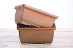 Willow Bonsai Ceramics Rectangle Deep Bonsai Pot 7 Inch – Higher‑Profile Rectangular Ceramic Bonsai & Succulent Planter with Accentuated Rim, High‑Fired Frost‑Proof Stoneware, Handmade in USA (Deep Stone)
