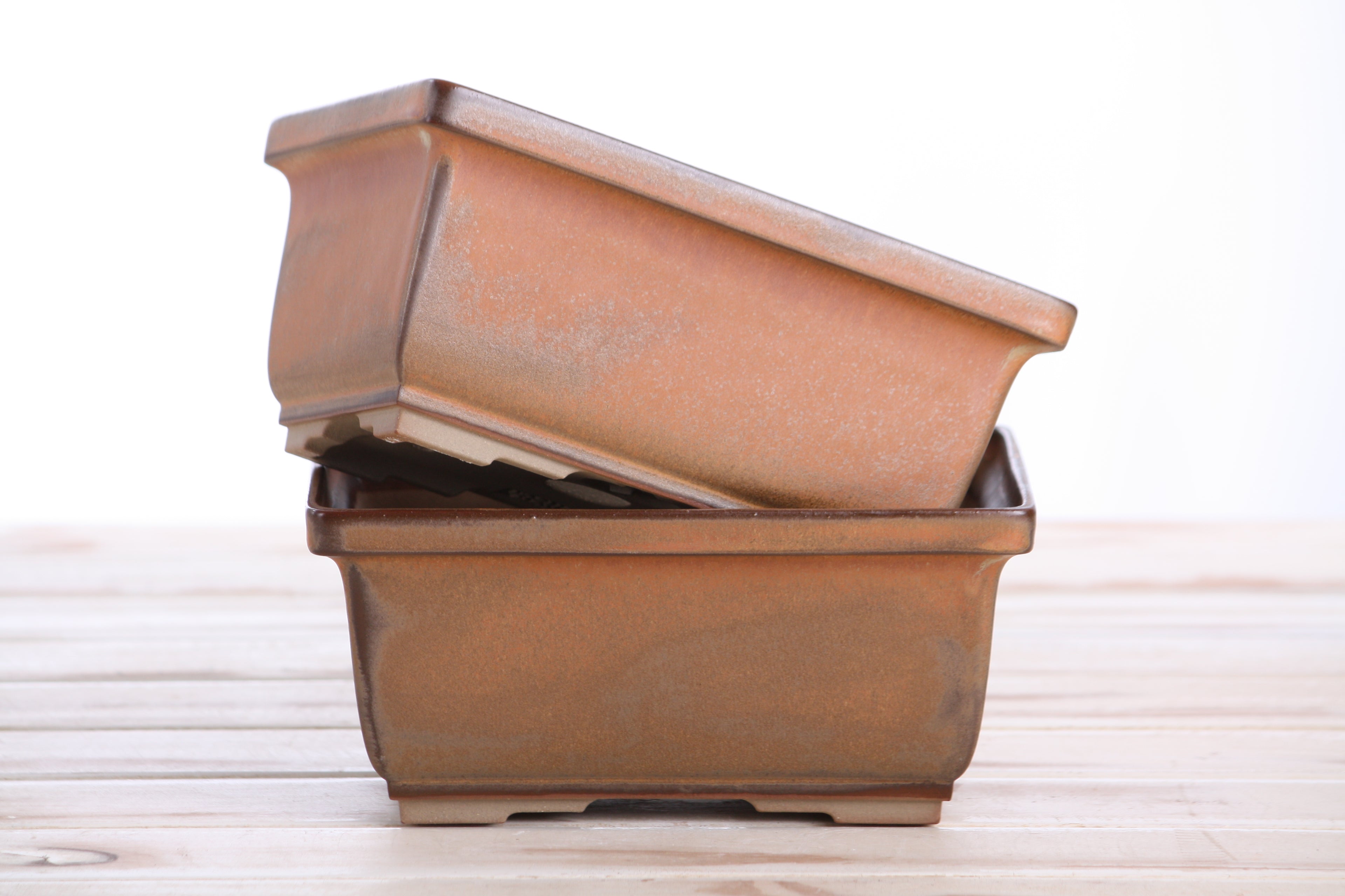 Willow Bonsai Ceramics Rectangle Deep Bonsai Pot 7 Inch – Higher‑Profile Rectangular Ceramic Bonsai & Succulent Planter with Accentuated Rim, High‑Fired Frost‑Proof Stoneware, Handmade in USA (Deep Stone)