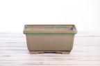 Willow Bonsai Ceramics Rectangle Deep Bonsai Pot 7 Inch – Higher‑Profile Rectangular Ceramic Bonsai & Succulent Planter with Accentuated Rim, High‑Fired Frost‑Proof Stoneware, Handmade in USA (Speckled Moss)