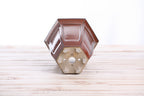 Willow Bonsai Ceramics Hexagonal Windowed Cascade Bonsai Pot 5 Inch – Tall Ceramic Cascade Planter, High‑Fired Frost‑Proof Stoneware with Drainage & Wiring Holes, Handmade in USA (Sunset)