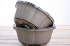 Lotus A Bonsai Pot 6 Inch – Semi‑Cascade Ceramic Planter with Scalloped Sides, High‑Fired Frost‑Proof Stoneware, Handmade in USA (Ocean)