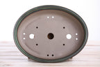 Landscape Oval A Bonsai Pot 10 Inch – Large Oval Ceramic Bonsai Planter for Forest & Group Plantings, Detailed Rim, High‑Fired Frost‑Proof Stoneware, Handmade in USA (Avocado)