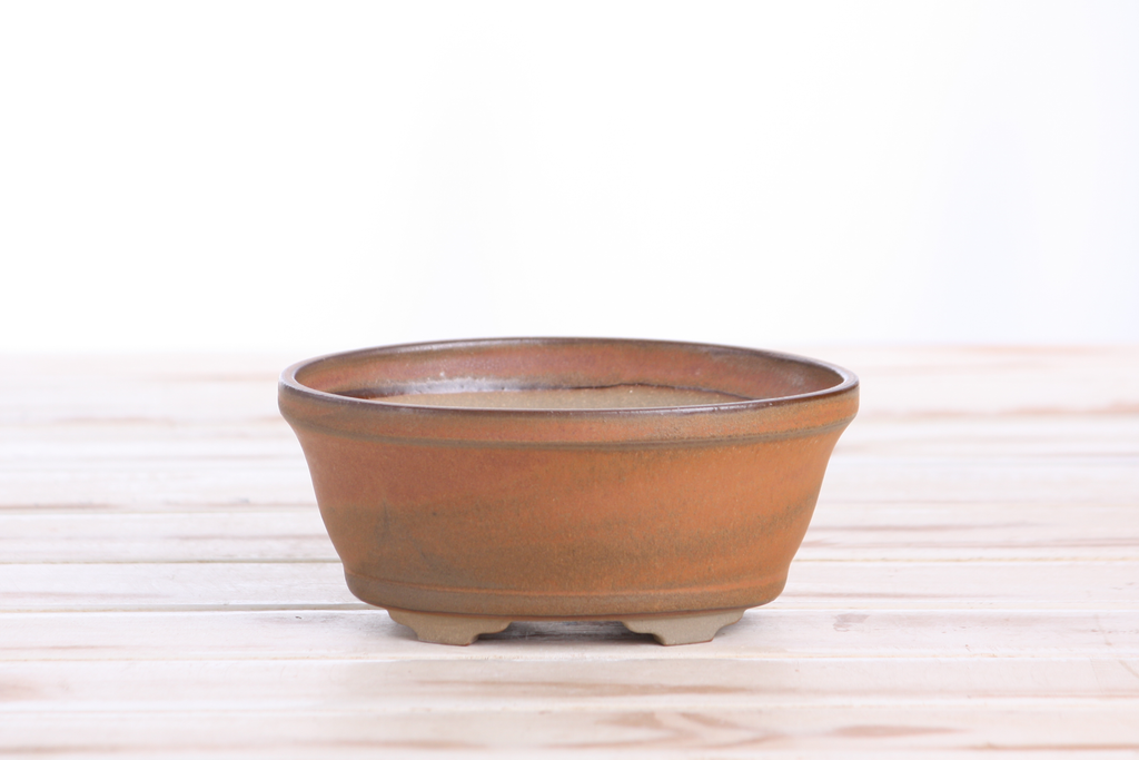 Willow Bonsai Ceramics Oval B Bonsai Pot 5.5 Inch – Tapered Oval Ceramic Bonsai & Succulent Planter with Accentuated Rim, High‑Fired Frost‑Proof Stoneware, Handmade in USA (Deep Stone)