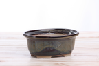 Willow Bonsai Ceramics Fat Bonsai Pot 6.5 Inch – Bold Oval Ceramic Bonsai & Succulent Planter with Accentuated Rim, High‑Fired Frost‑Proof Stoneware, Handmade in USA (Dark Honey)