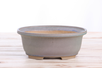 Willow Bonsai Ceramics Fat Bonsai Pot 7.5 Inch – Bold Oval Ceramic Bonsai & Succulent Planter with Accentuated Rim, High‑Fired Frost‑Proof Stoneware, Handmade in USA (Ocean)