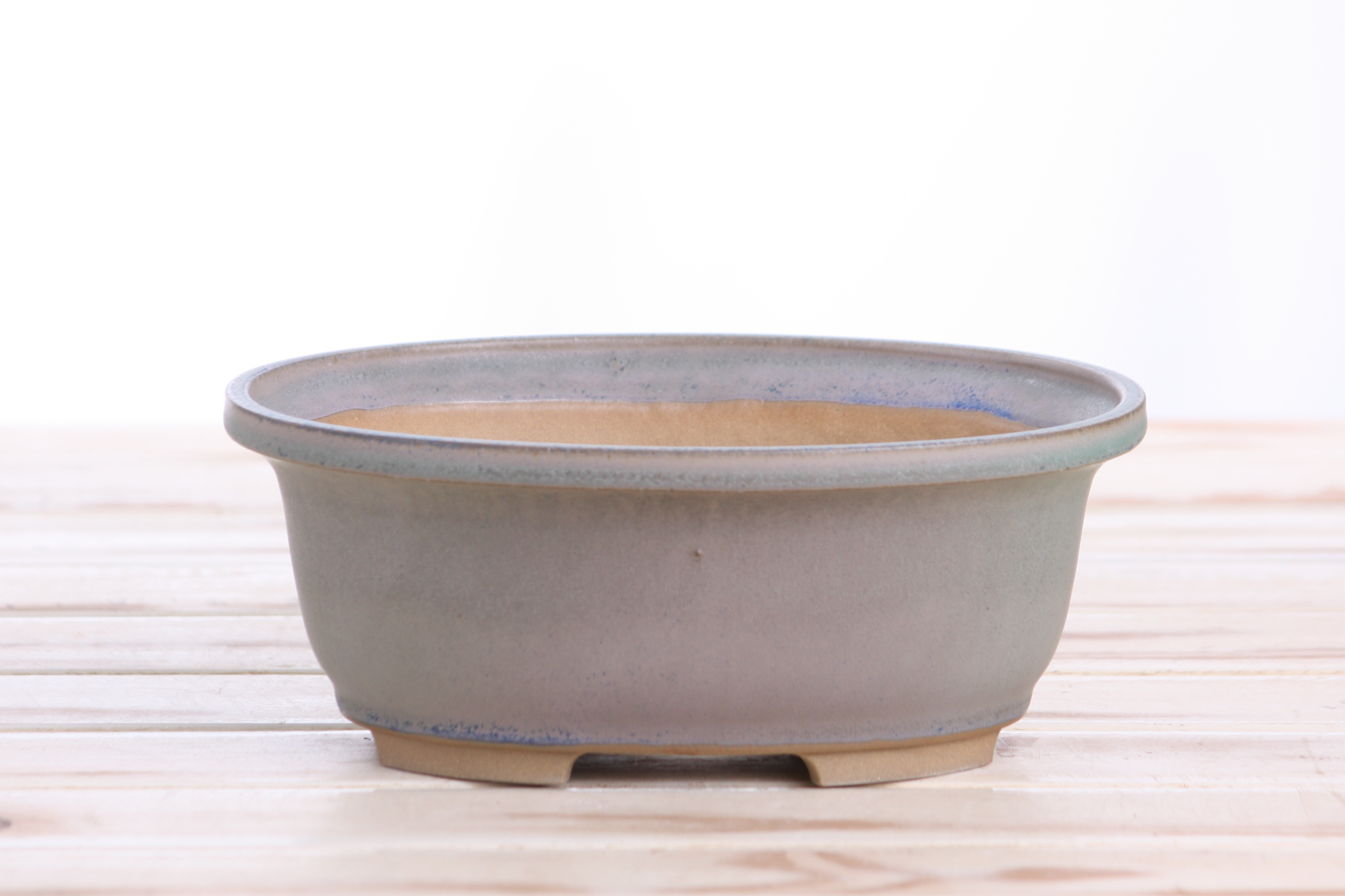 Willow Bonsai Ceramics Fat Bonsai Pot 7.5 Inch – Bold Oval Ceramic Bonsai & Succulent Planter with Accentuated Rim, High‑Fired Frost‑Proof Stoneware, Handmade in USA (Ocean)