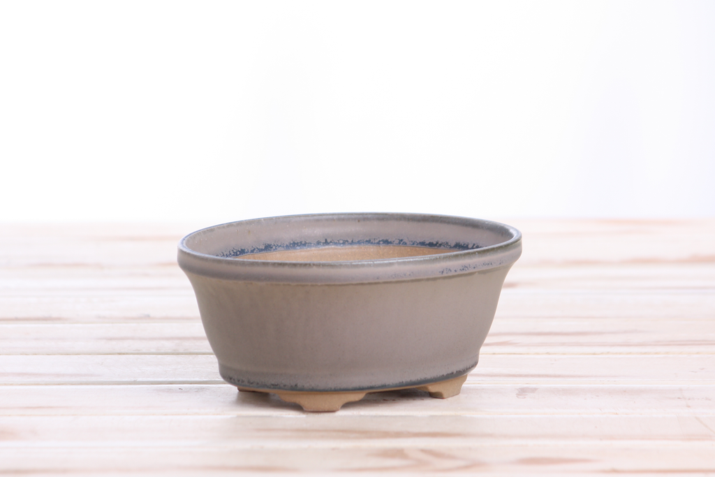Willow Bonsai Ceramics Oval B Bonsai Pot 5.5 Inch – Tapered Oval Ceramic Bonsai & Succulent Planter with Accentuated Rim, High‑Fired Frost‑Proof Stoneware, Handmade in USA (Ocean)