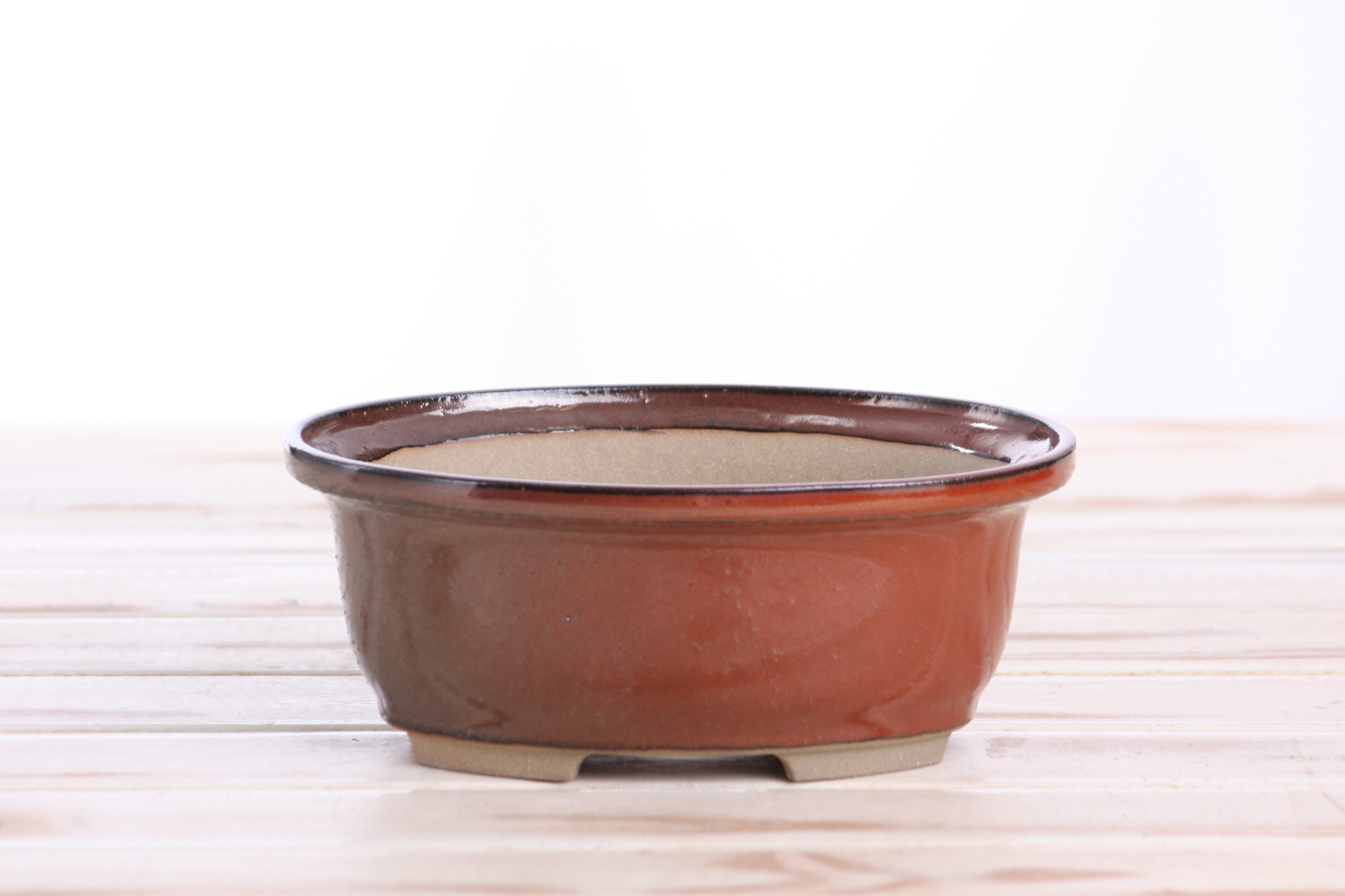 Willow Bonsai Ceramics Fat Bonsai Pot 6.5 Inch – Bold Oval Ceramic Bonsai & Succulent Planter with Accentuated Rim, High‑Fired Frost‑Proof Stoneware, Handmade in USA (Sunset)