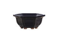 Willow Bonsai Ceramics Hexagonal Windowed Bonsai Pot 5 Inch – Semi‑Cascade Planter, High‑Fired Frost‑Proof Stoneware with Drainage & Wiring Holes, Handmade in USA (Ruri)