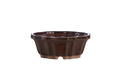 Willow Bonsai Ceramics Flower Design Bonsai Pot 5 Inch – Elegant Ceramic Bonsai & Succulent Planter, High‑Fired Frost‑Proof Stoneware with Drainage & Wiring Holes, Handmade in USA (Dark Honey)
