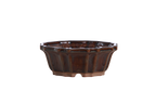 Willow Bonsai Ceramics Flower Design Bonsai Pot 5 Inch – Elegant Ceramic Bonsai & Succulent Planter, High‑Fired Frost‑Proof Stoneware with Drainage & Wiring Holes, Handmade in USA (Dark Honey)